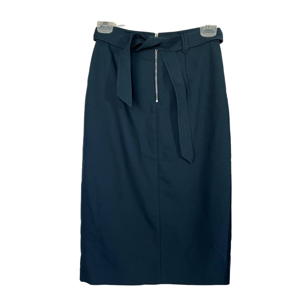 Antonio Melani Women Green Skirt Size 0 Maxi Straight Cut with Belt